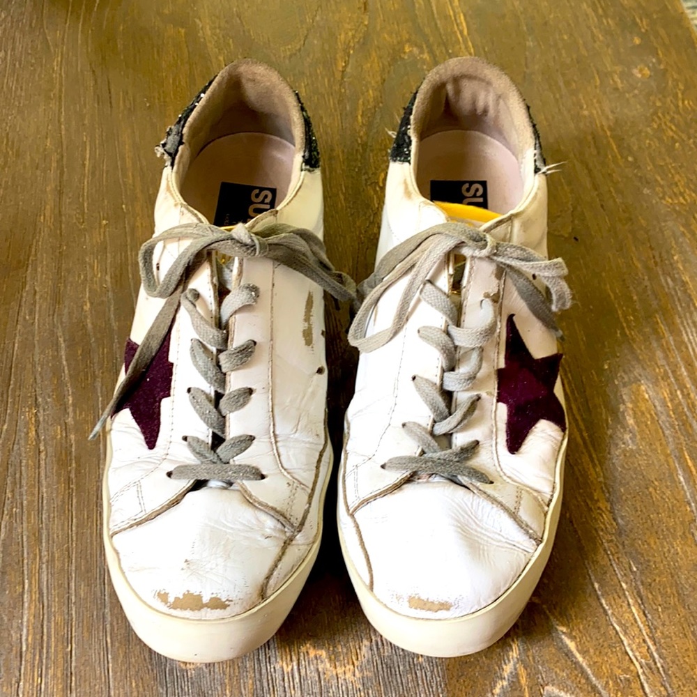 Golden Goose Sneakers with Sparkle Heel